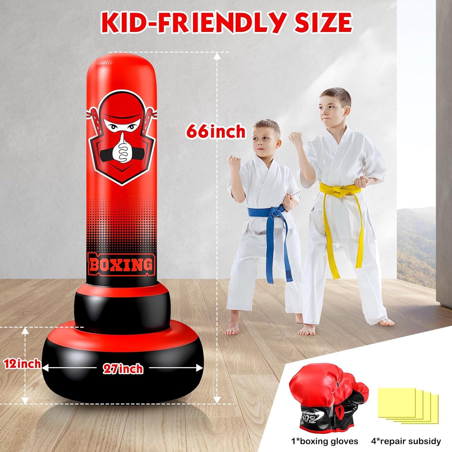 Aufblasbarer Kinder Boxsack Karate MMA Training Indoor Outdoor Geschenk Jungen Mädchen