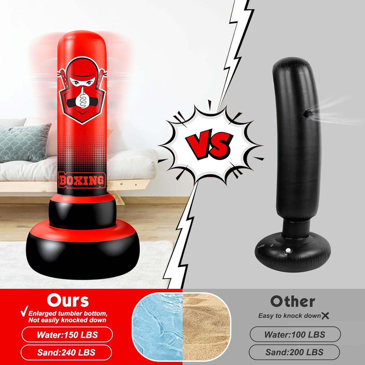 Aufblasbarer Kinder Boxsack 168cm DREI-Tier-Design Indoor Outdoor Karate MMA