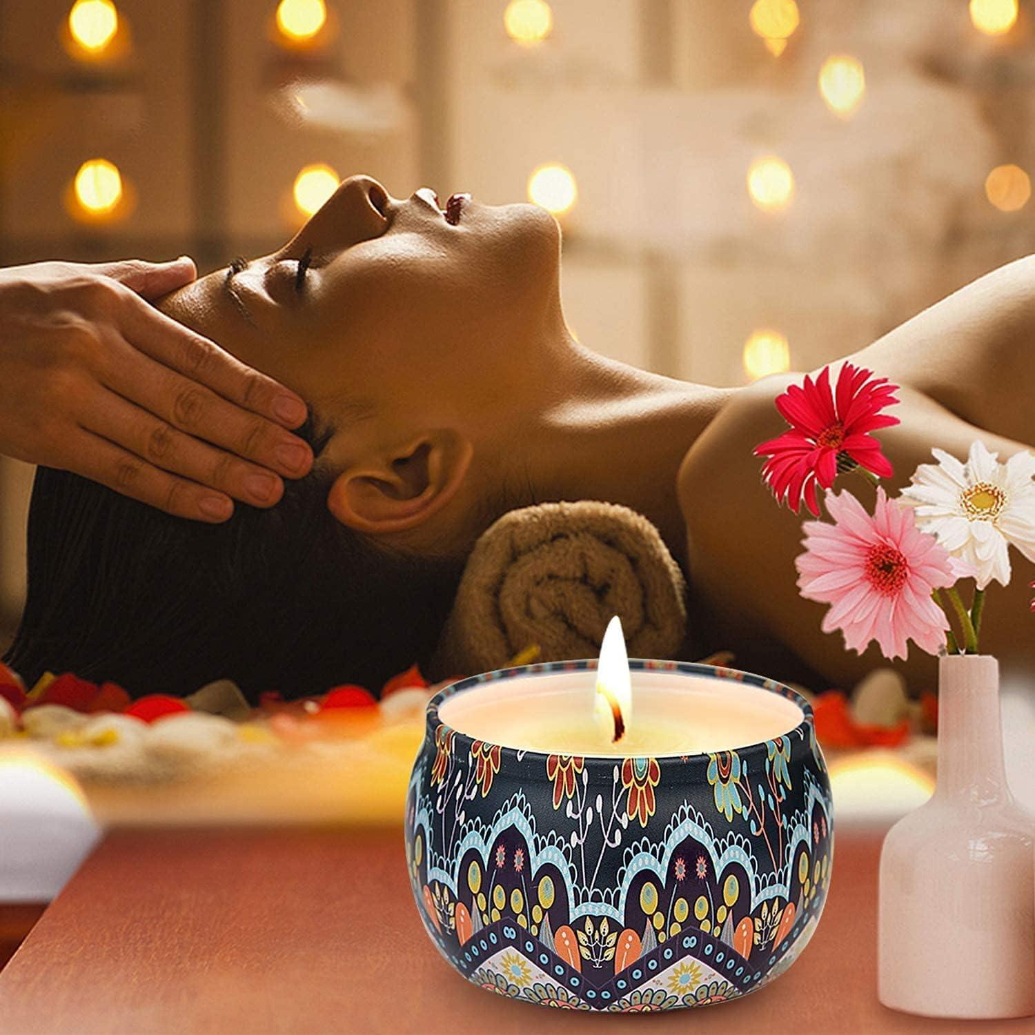 Duftkerzen Geschenkset 4 Stück Aromatherapie Stressabbau Yoga