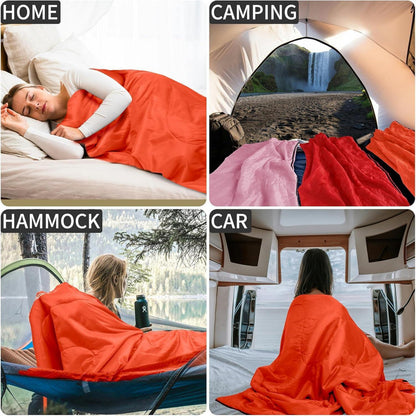 JAICOM Schlafsack Ultraleicht Packmaß Deckenschlafsack Orange