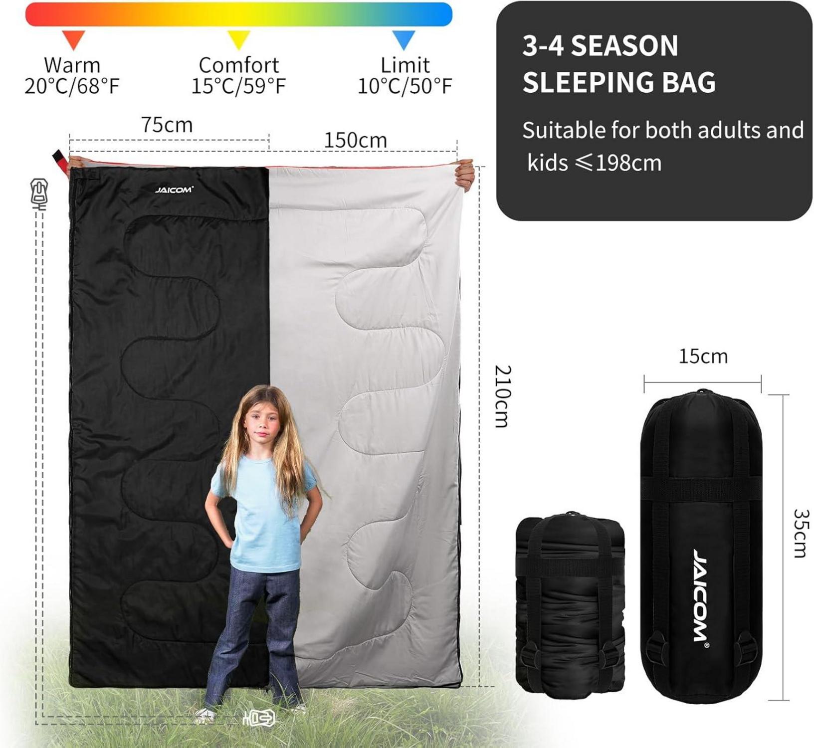 JAICOM Leichter Schlafsack Deckenschlafsack Sommer für
