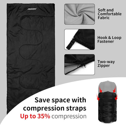 JAICOM Deckenschlafsack Schwarz 210T-Polyesterfaser 210x150 cm