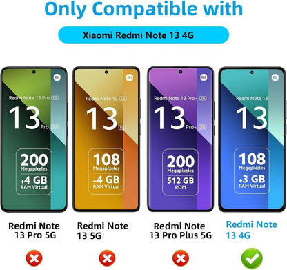 QULLOO Silikon Hülle + 2x Panzerglas Xiaomi Redmi Note 13 4G