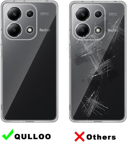 Transparente Silikonhülle mit 2 Schutzfolien für Xiaomi Redmi Note 13 4G