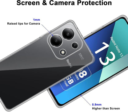 Silikon Hülle Xiaomi Redmi Note 13 4G Schutzfolie Panzerglas