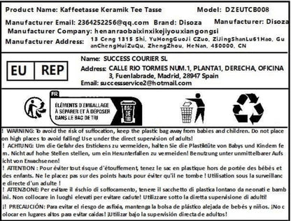 Große rosa Keramiktasse 700ml - Kaffeetasse mit Henkel