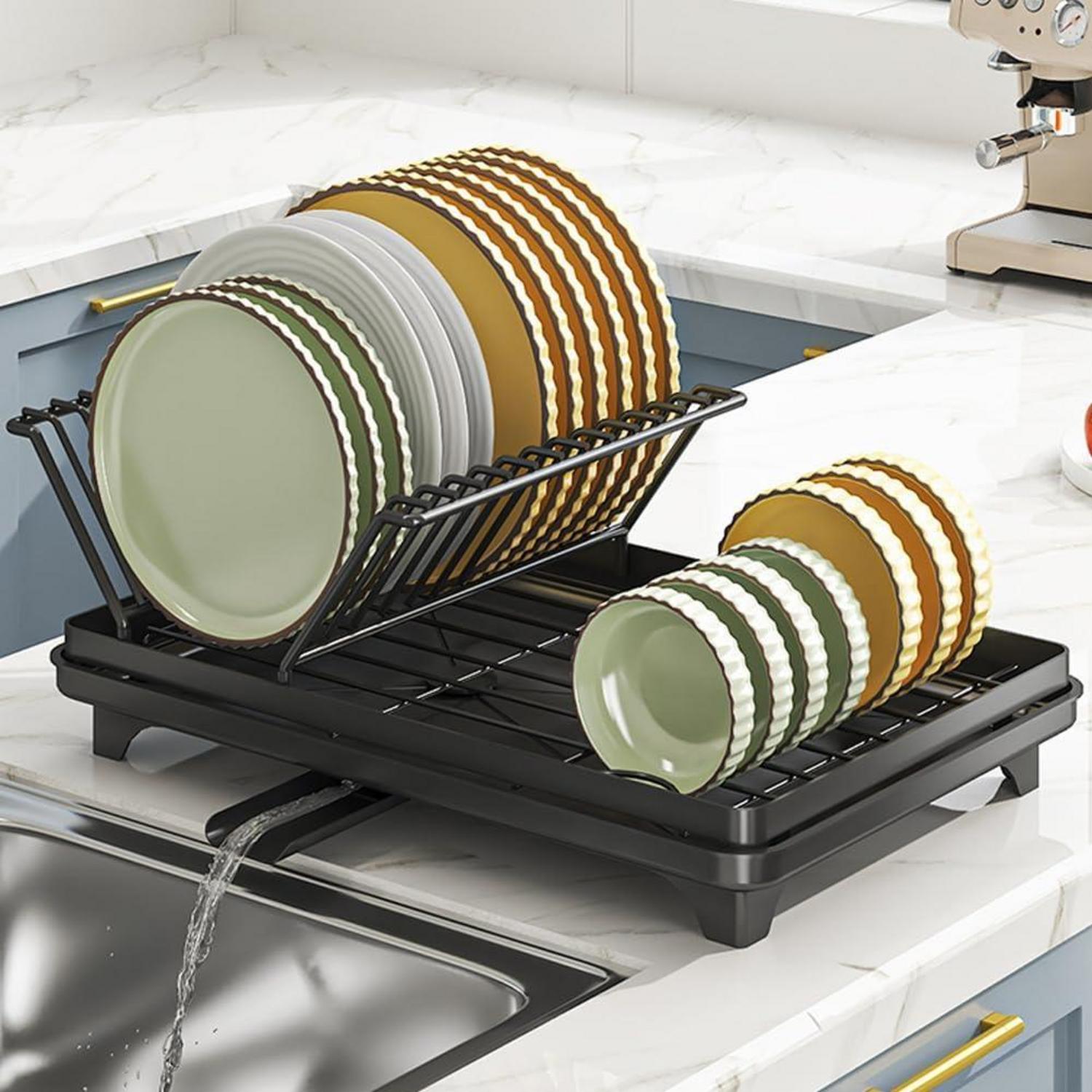 Geschirrständer Schwarz Edelstahl Abtropfgestell