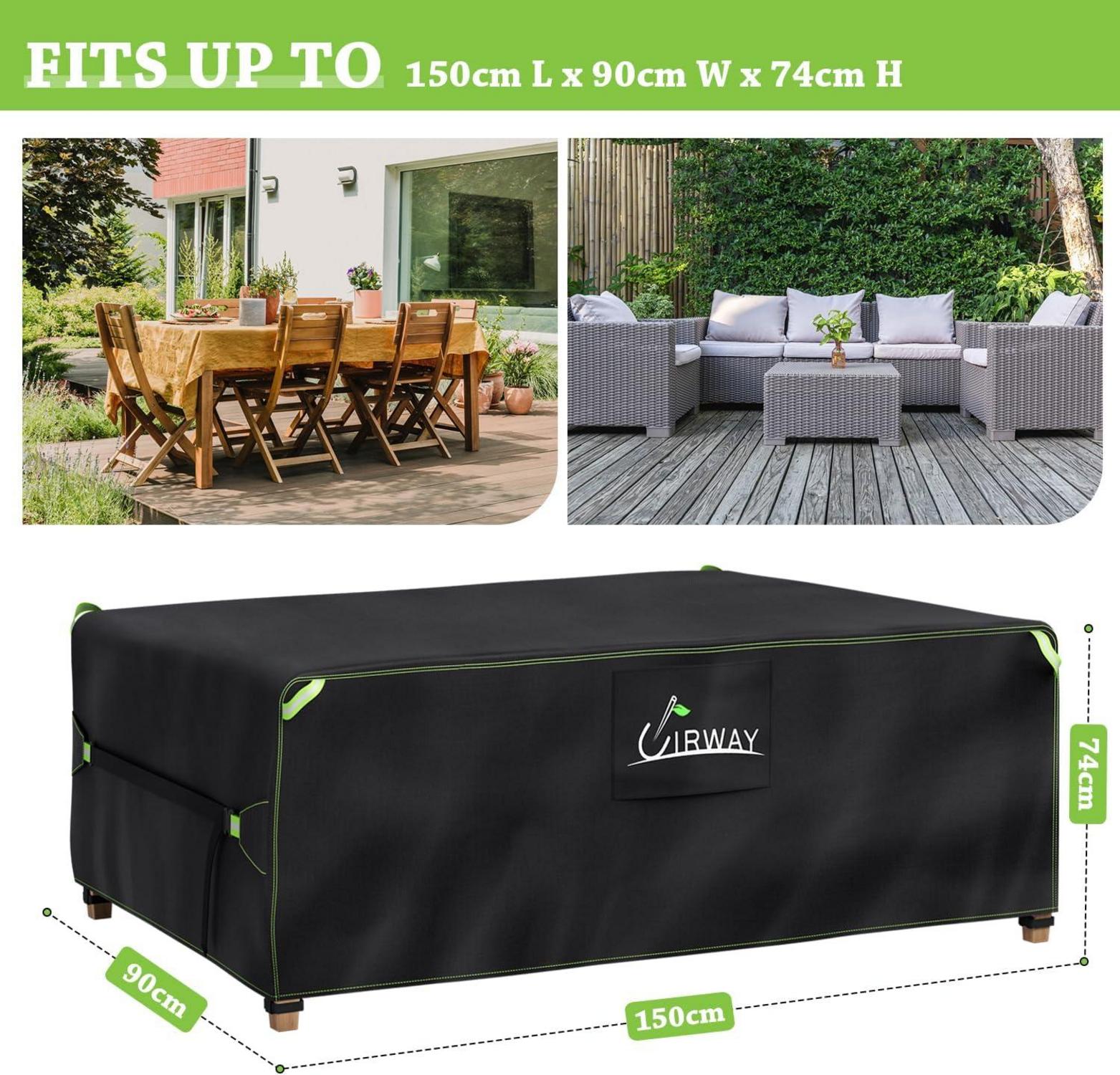 UIRWAY Abdeckung Gartenmöbel 150x90x74cm wasserdicht Oxford Loungemöbel