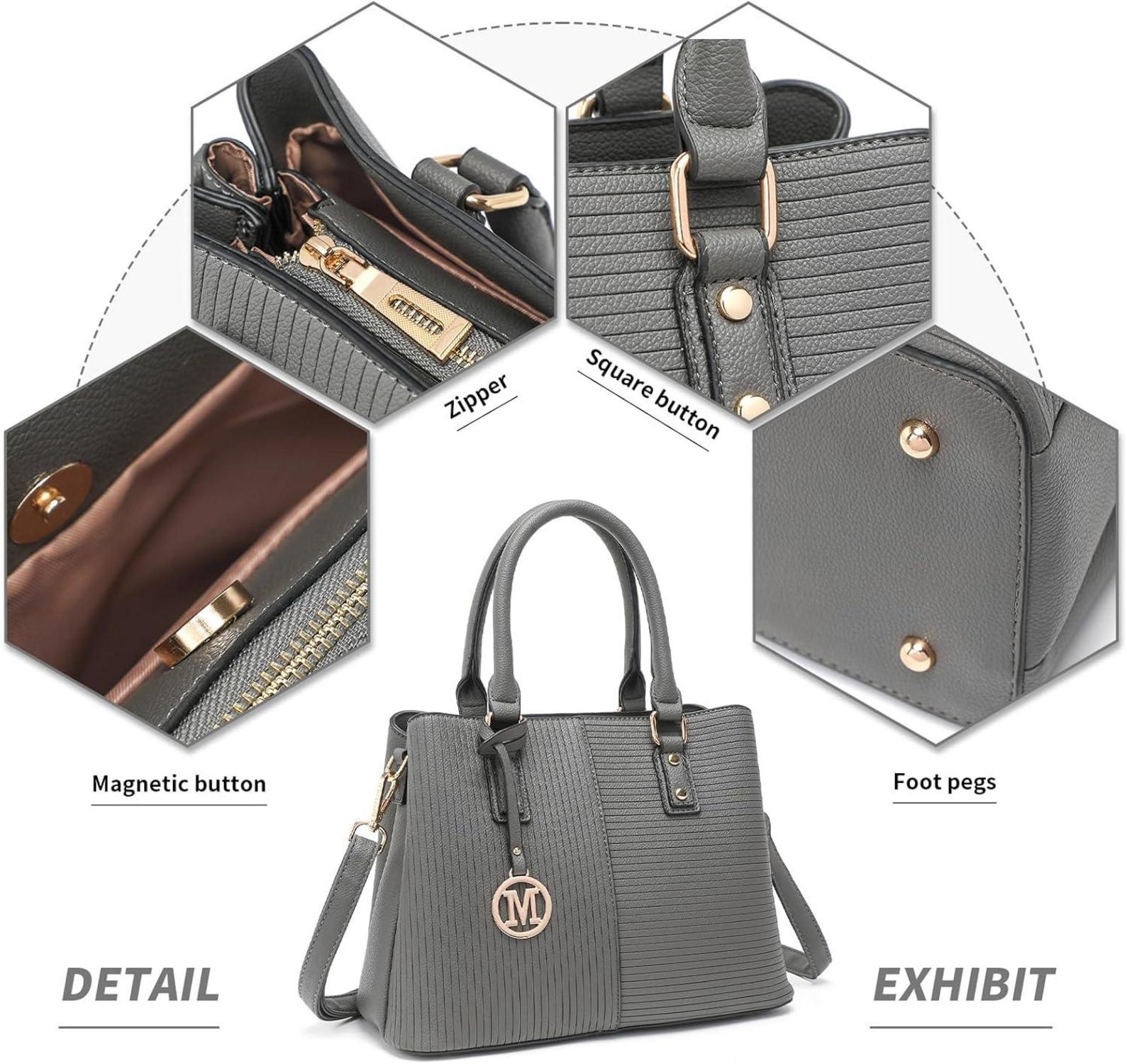 Damen Handtasche Vintage PU Leder Schultertasche Henkeltasche