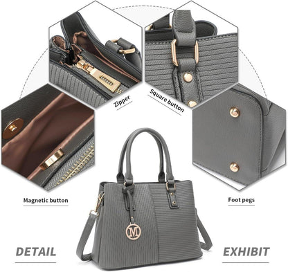 Damen Handtasche Vintage PU Leder Schultertasche Henkeltasche
