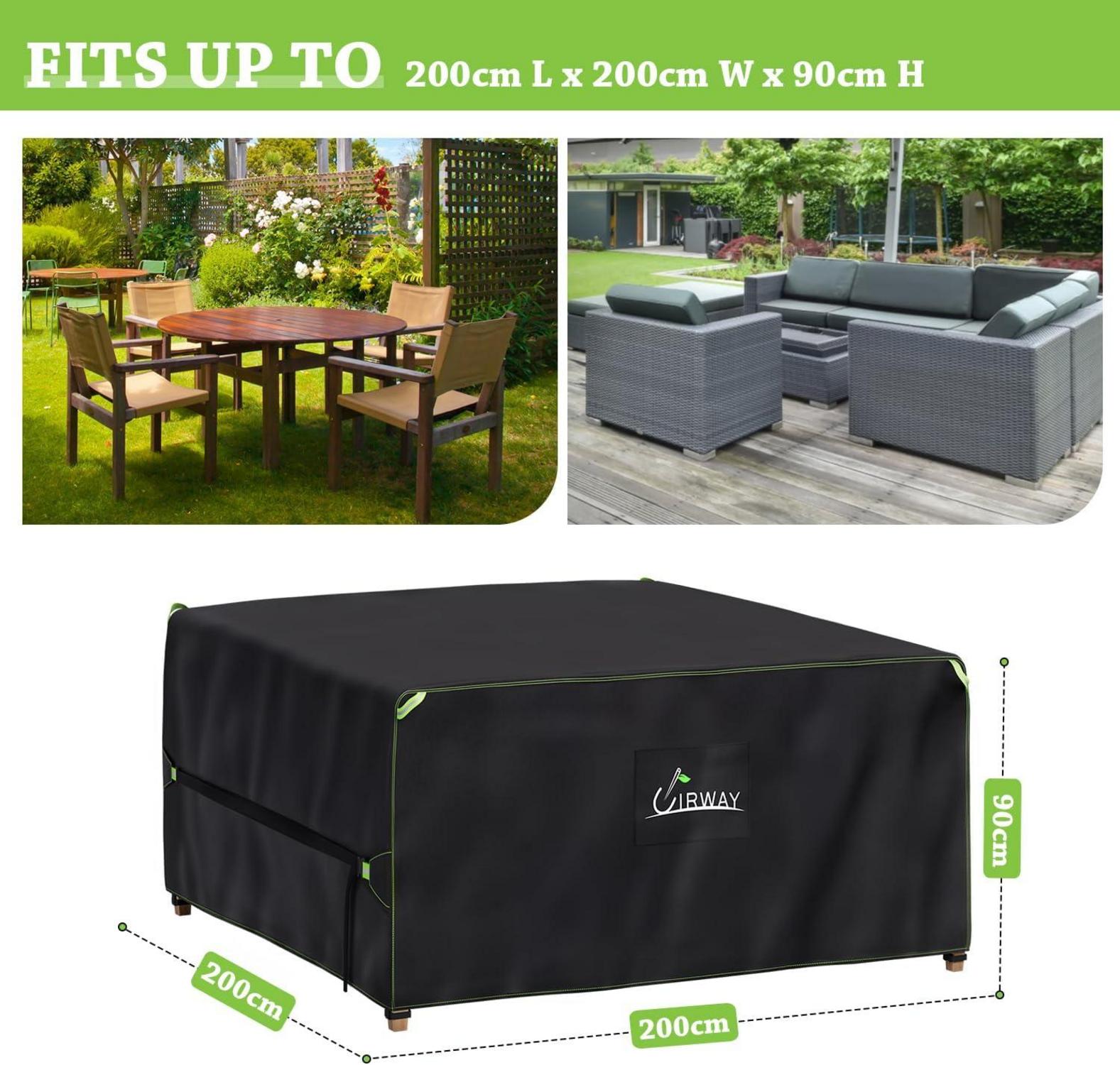 Gartenmöbel Abdeckung 200x200x90cm Wasserdicht Schutzhülle Loungemöbel