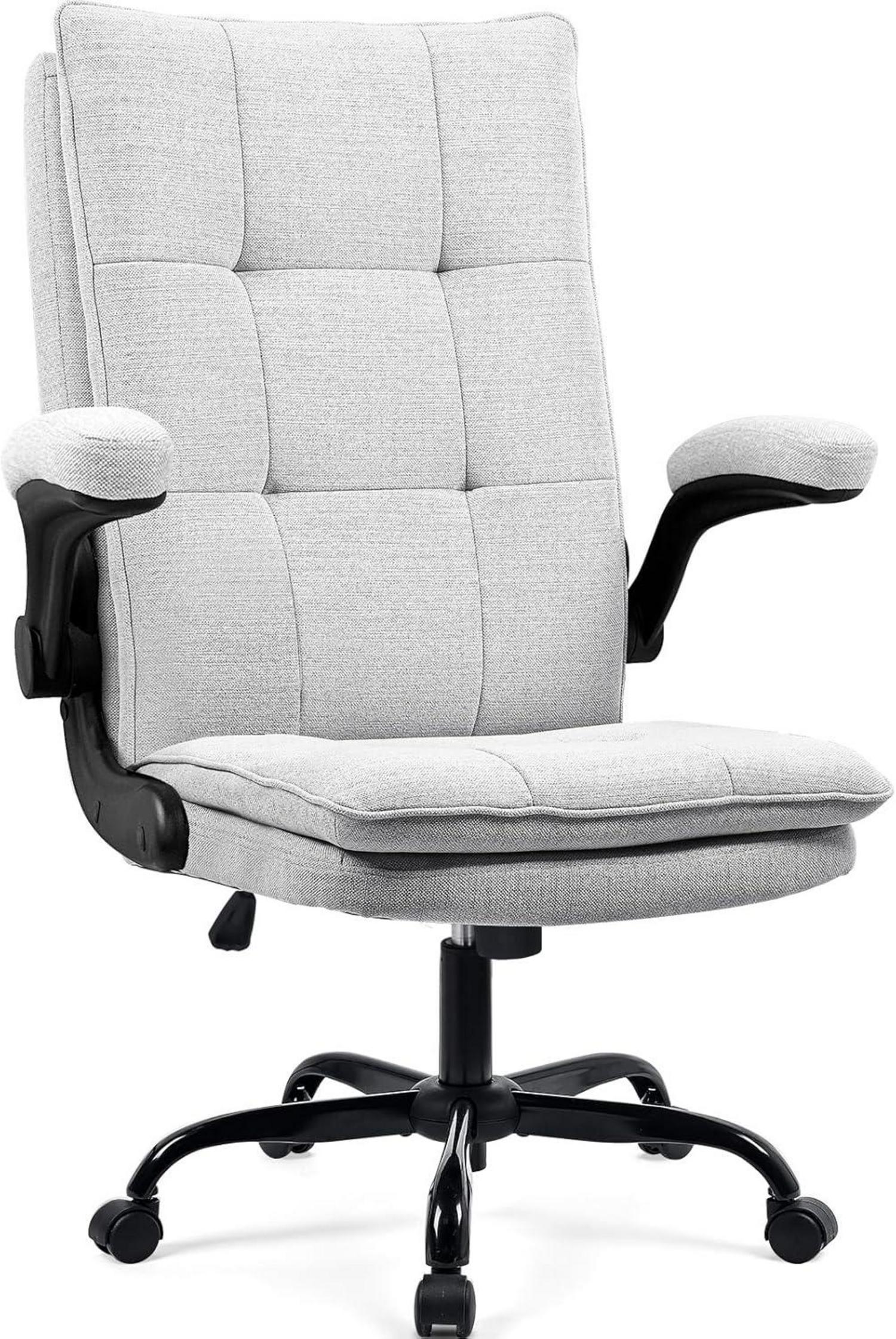 Ergonomischer Bürostuhl mit klappbaren Armlehnen Grau