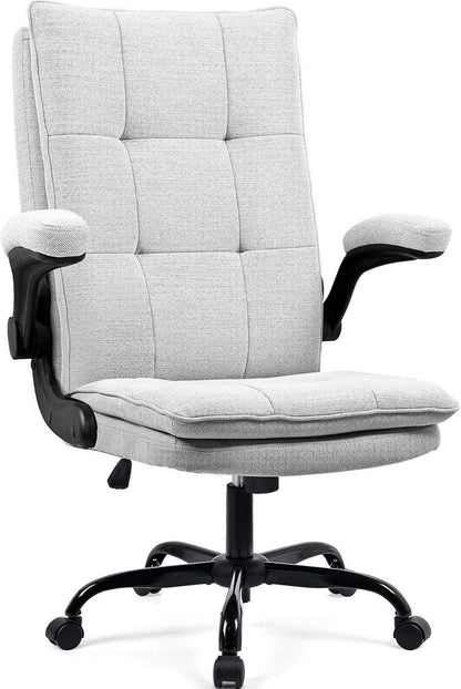 Ergonomischer Bürostuhl mit klappbaren Armlehnen Grau