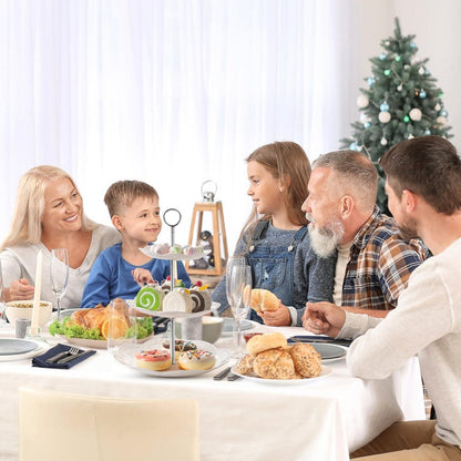 2er Set Etageren Stangen Silber 3 Stufig für Torte Cupcakes