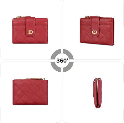 Damen Mini Geldbörse RFID Schutz Klein Leder Geldbeutel 8 KartenfächerMünztasche