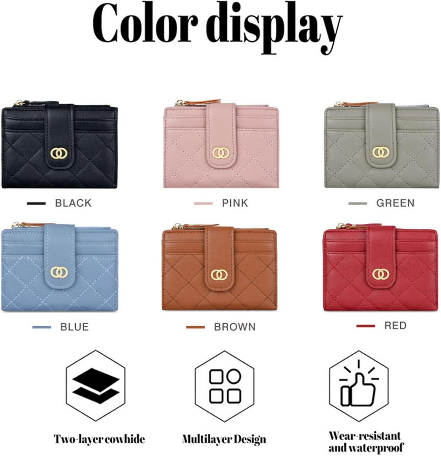 Damen Mini Geldbörse RFID Schutz Klein Leder Geldbeutel 8 KartenfächerMünztasche