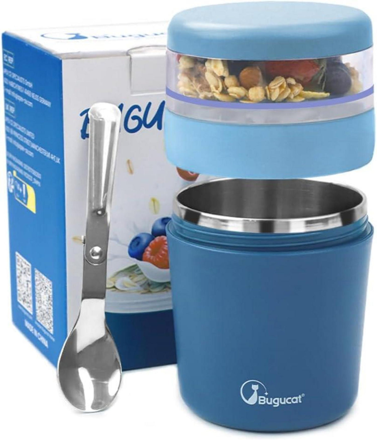 Bugucat 2in1 Müslibecher to Go 500ml+150ml innovatives Design