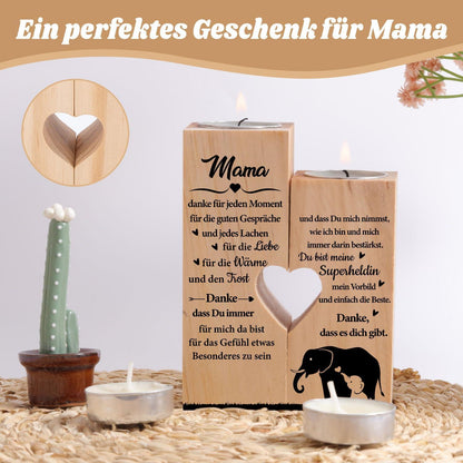 Herz Kerzenhalter Mama Geburtstag Muttertagsgeschenk Set