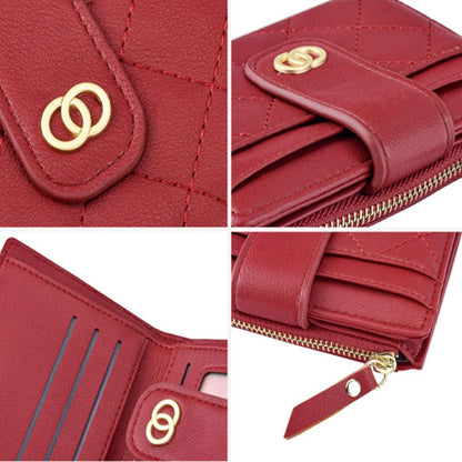 Mini Geldbörse Damen Klein Mit 8 Kartenfächern und Münztasche Leder