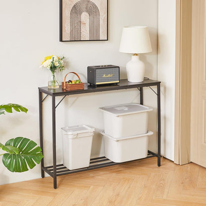 YMYNY Konsolentisch Spleißdesign Schwarz 107x30x78CM HST006B