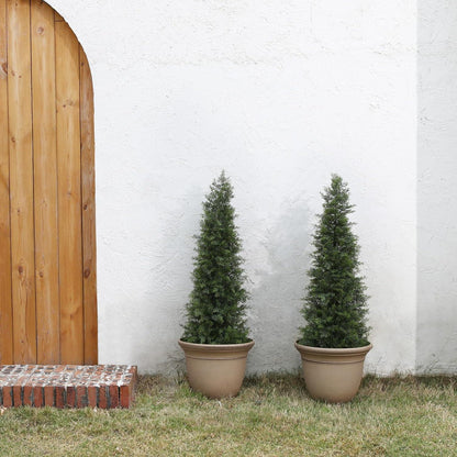 Fopamtri Kunstpflanze Zeder Künstlich 120cm UV-Geschützt für Innen und Außen