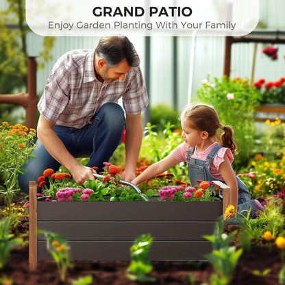 Hochbeet Metall Garten Pflanzkasten für Balkon Wetterschutz