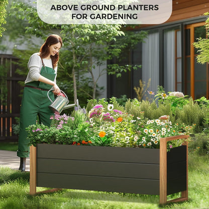 Hochbeet Metall Garten Pflanzkasten für Balkon Wetterschutz