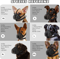 Mesh Soft Hundemaulkorb für kleine-mittlere-große Hunde reflektierend einstellbar XS mit Halsband