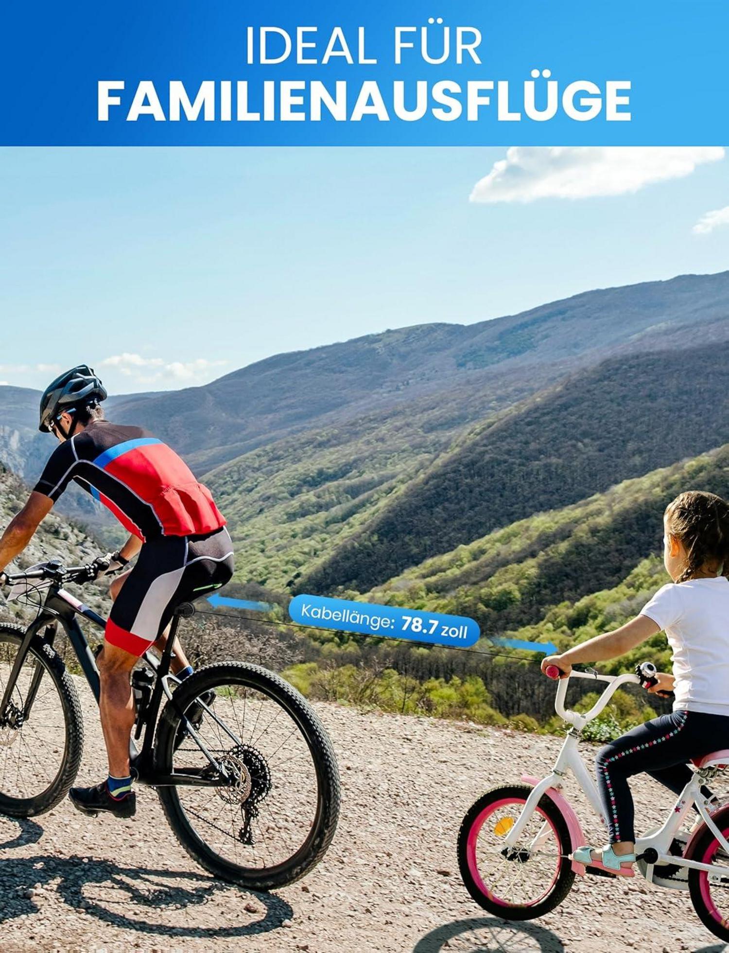 Fahrrad Abschleppseil Kinder 2M Traktionsseil Eltern Kind Zugseil MTB Bike Green