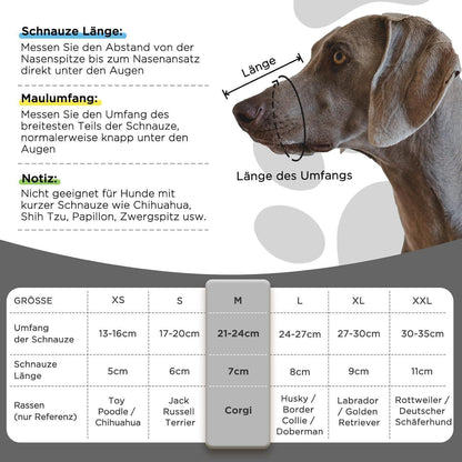 Hund Maulkorb Mesh Atmungsaktiv & Einstellbar