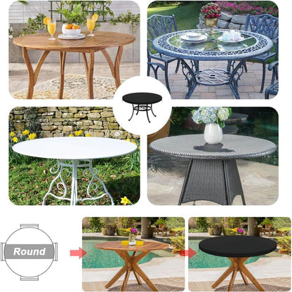 Gartentisch Abdeckung 122cm | Wasserdicht & Windfest | Tischplatte Schutzhülle
