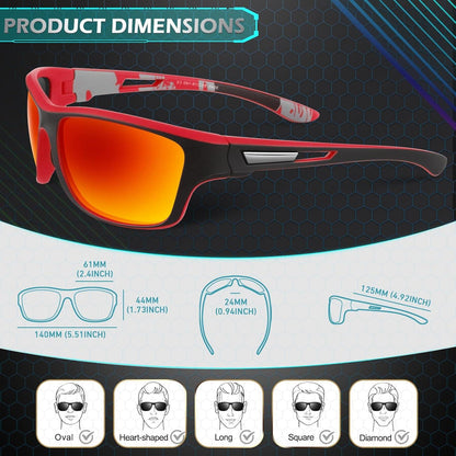 Sunier Herren Sonnenbrille Polarisiert Sport UV400 Cat 3 CE