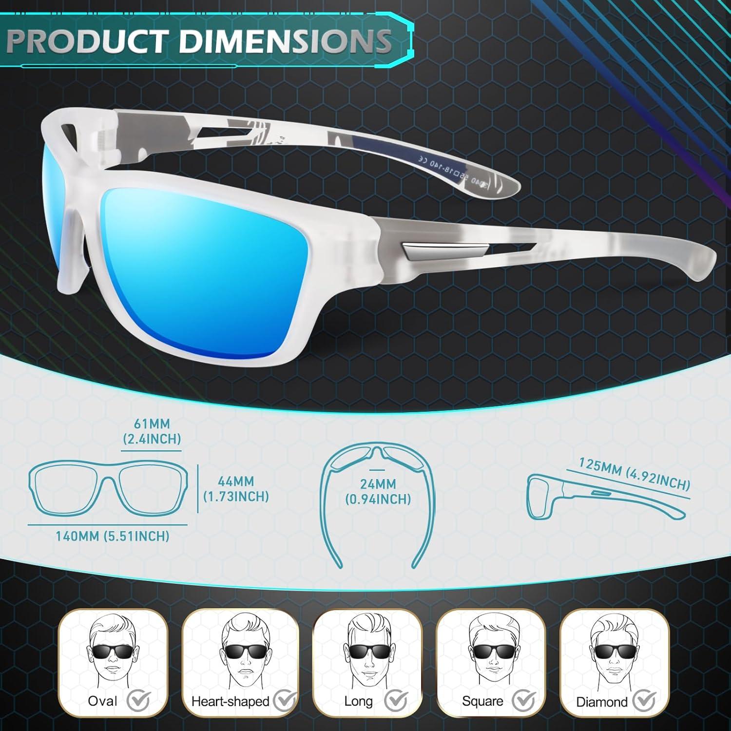 Sunier Polarisierte Sonnenbrille Herren Damen UV400 Sport Fahrradbrille