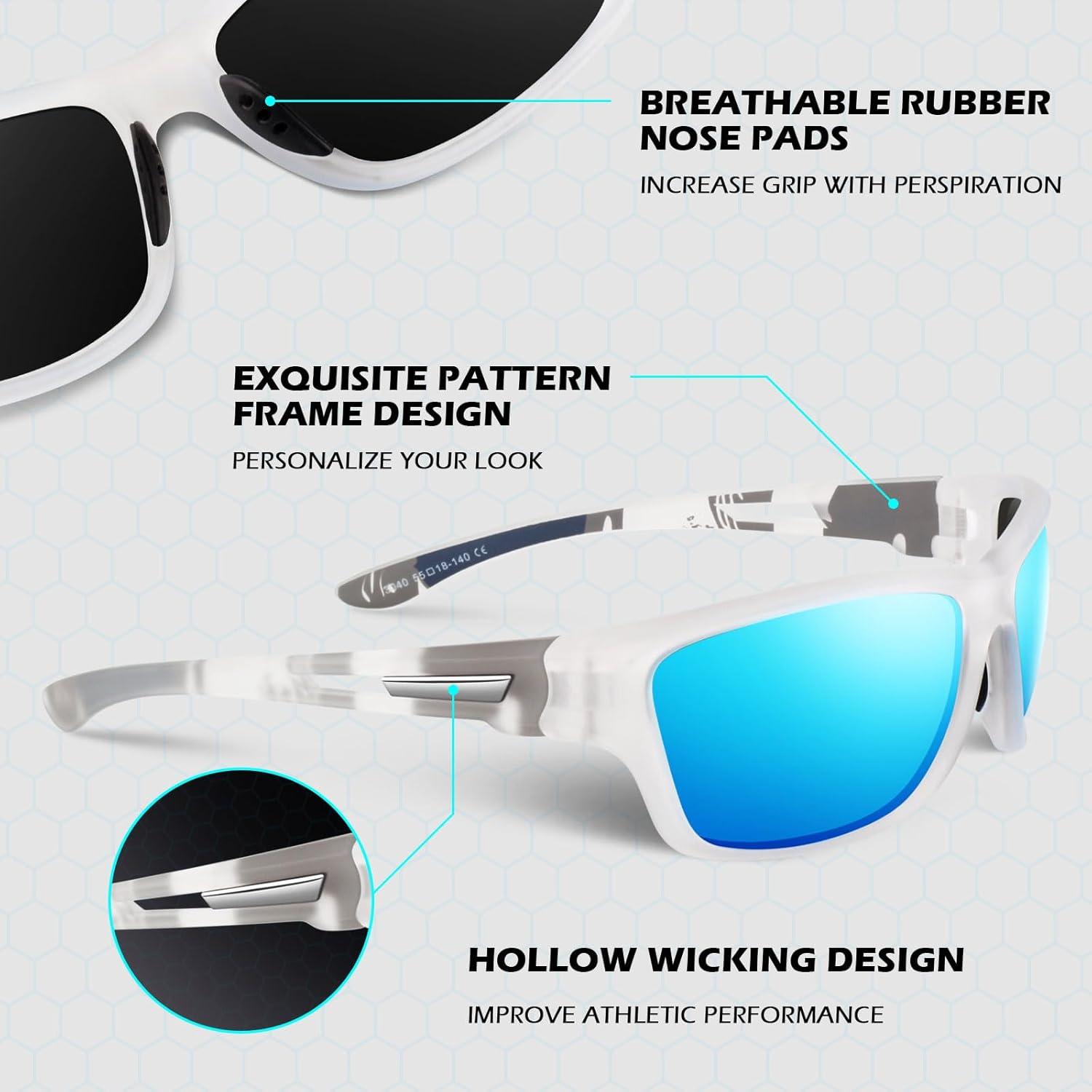 Polarisierte Sport Sonnenbrille Herren Damen UV400 Cat 3 CE