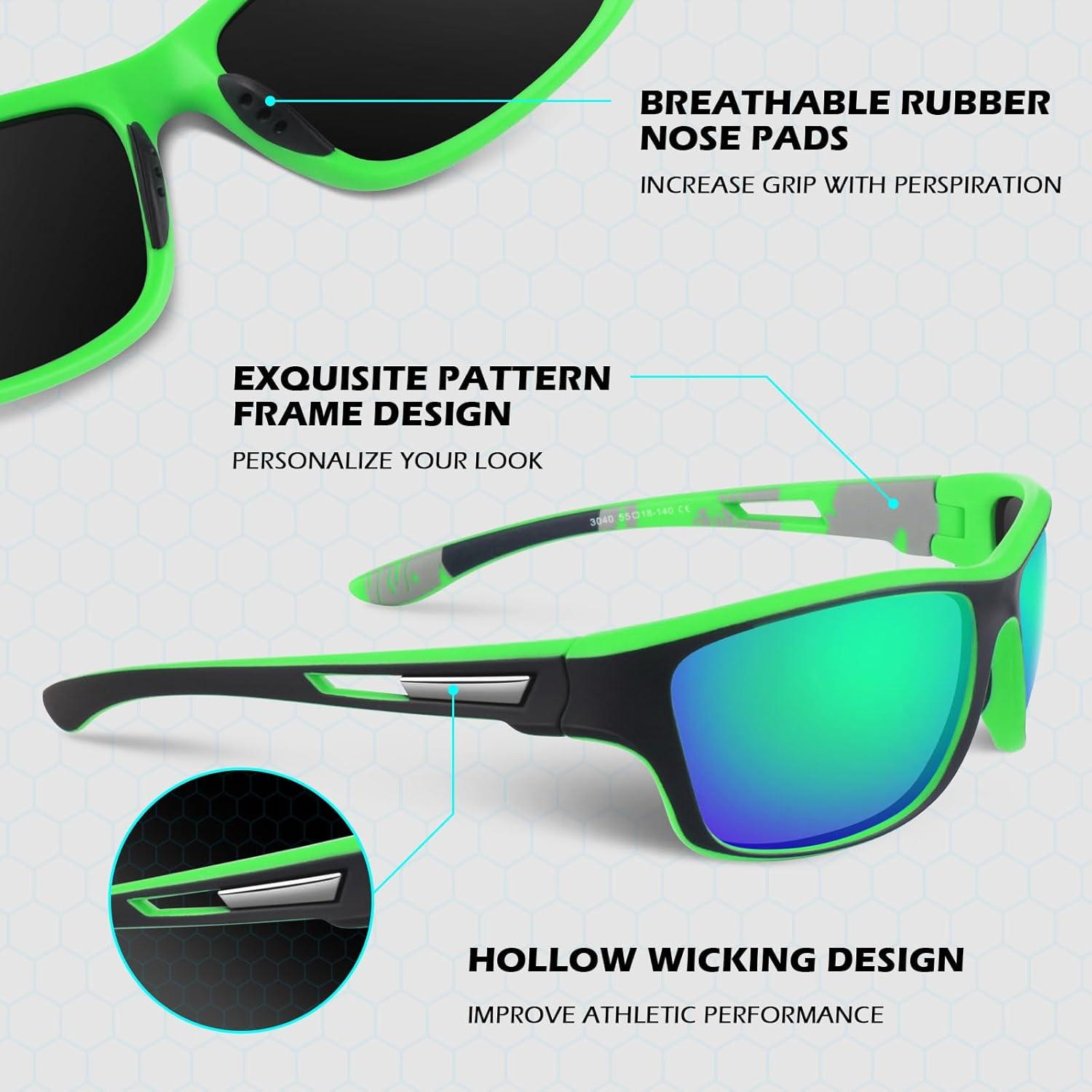 Polarisierte Sonnenbrille Sport Herren Damen UV400 Cat 3 CE