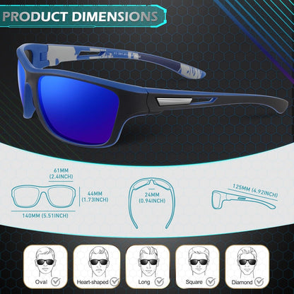 Sunier Sonnenbrille Polarisiert Sport Fahrradbrille Damen HerrenUV400 Cat 3_CE