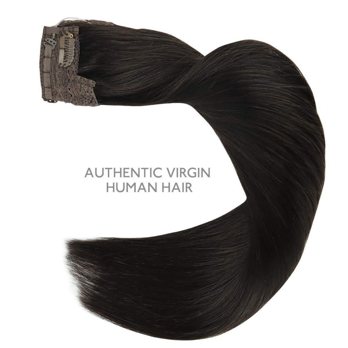 Echthaar Flip-in Extension 50cm – Natürliches Schwarz