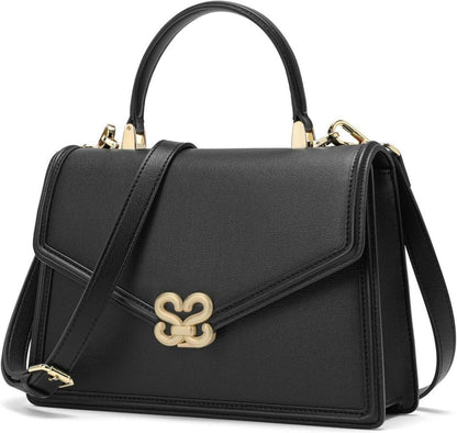 Leichte Damen Leder Umhängetasche Crossbody Schwarz