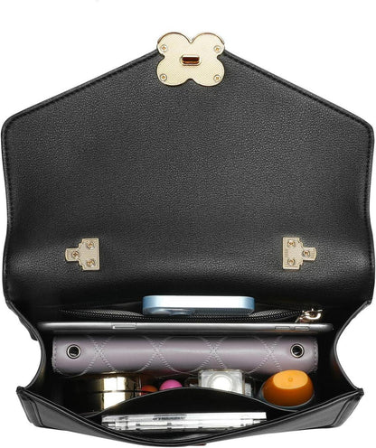 Damen Handtasche Leder Umhängetasche Crossbody Schultergurt Schwarz