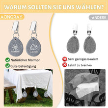 Tischdeckenbeschwerer Set Marmor Stahl Tischtuchhalter 8er