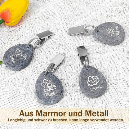 Tischdeckenbeschwerer Set Marmoroptik 8 Stück Schwarz