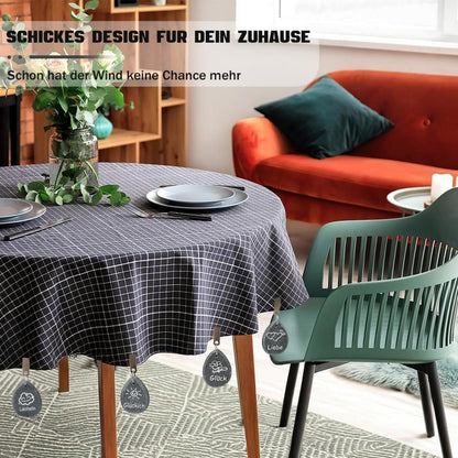 Tischdeckenbeschwerer 8er Set Muster Marmor Stahl Klammer Schwarz