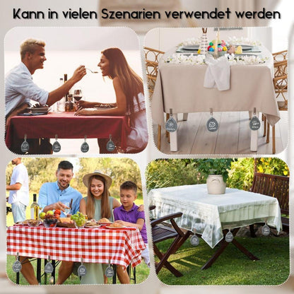 Tischdeckenbeschwerer 8er Set Muster Marmor Stahl Klammer Schwarz