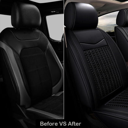 Auto Sitzbezüge Set Kunstleder Schwarz-Rot Universal SUV Pickups