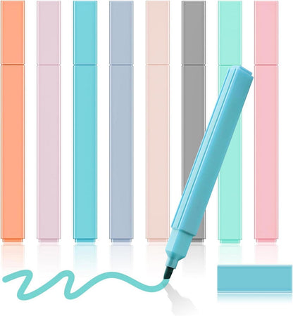 Pastell Textmarker Set 8 Farben Mildliner Pinsel Marker Aesthetic