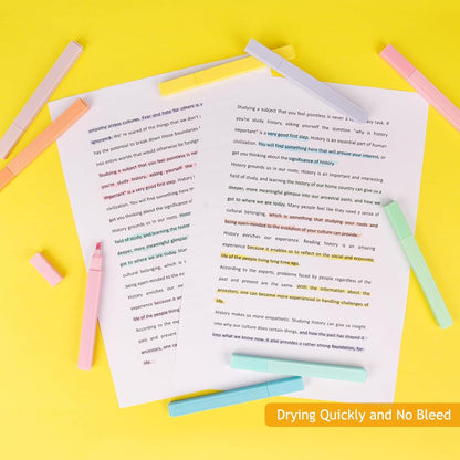 Ästhetische Pastell Highlighter Stifte für Journaling & Notizen - Set mit 8 Farben