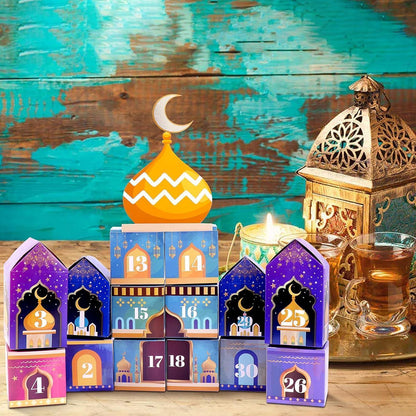 Ramadan Kalender Kinder 30 Häuser DIY Bastelset Eid Mubarak