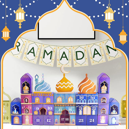 Ramadan Kalender zum Befüllen Kinder DIY Bastelset 30 Häuser