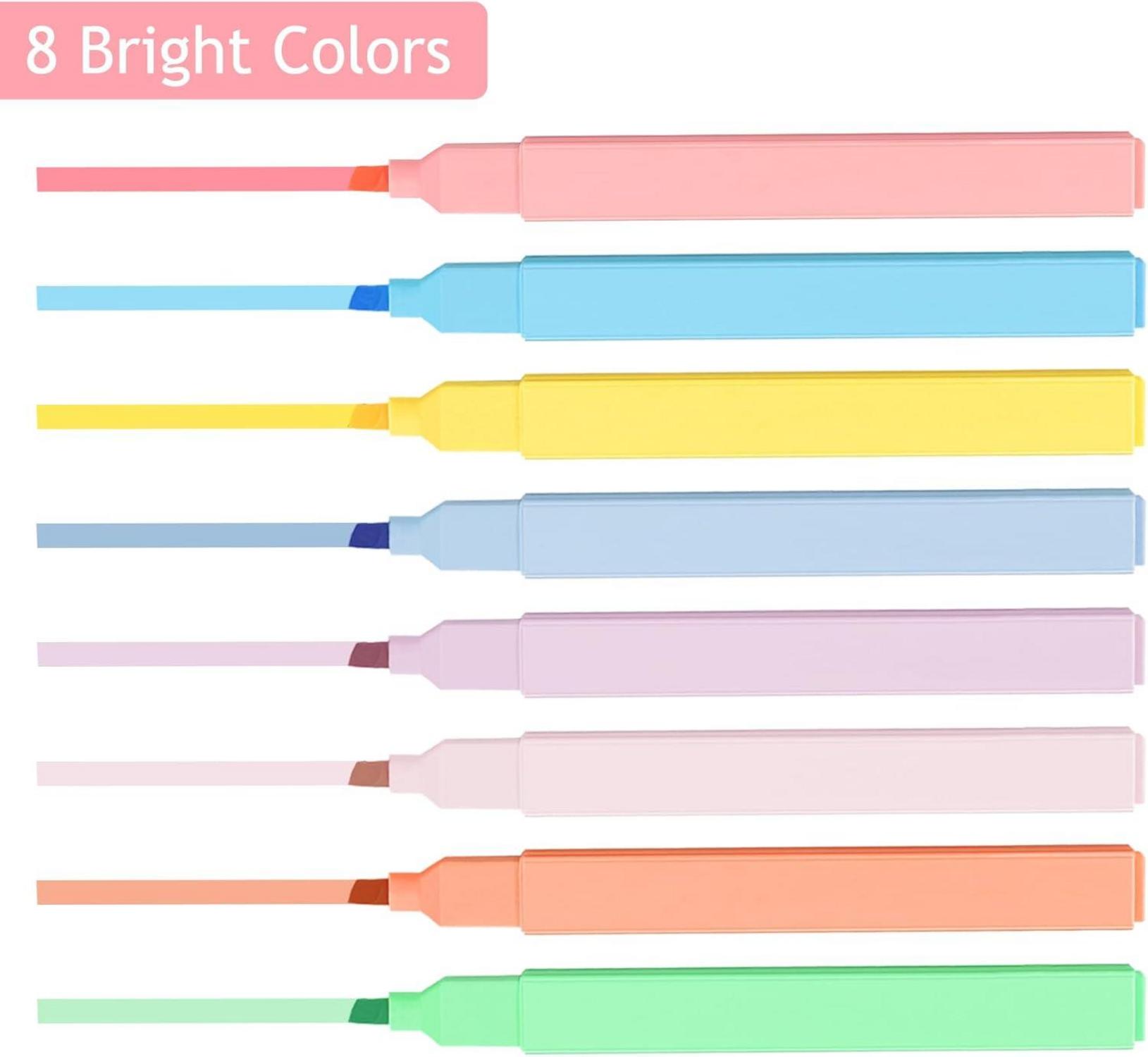 Ästhetische Pastell Textmarker Set - 8 Farben für Notizen