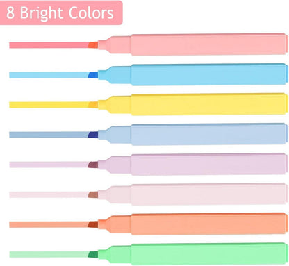 Ästhetische Pastell Textmarker Set - 8 Farben für Notizen